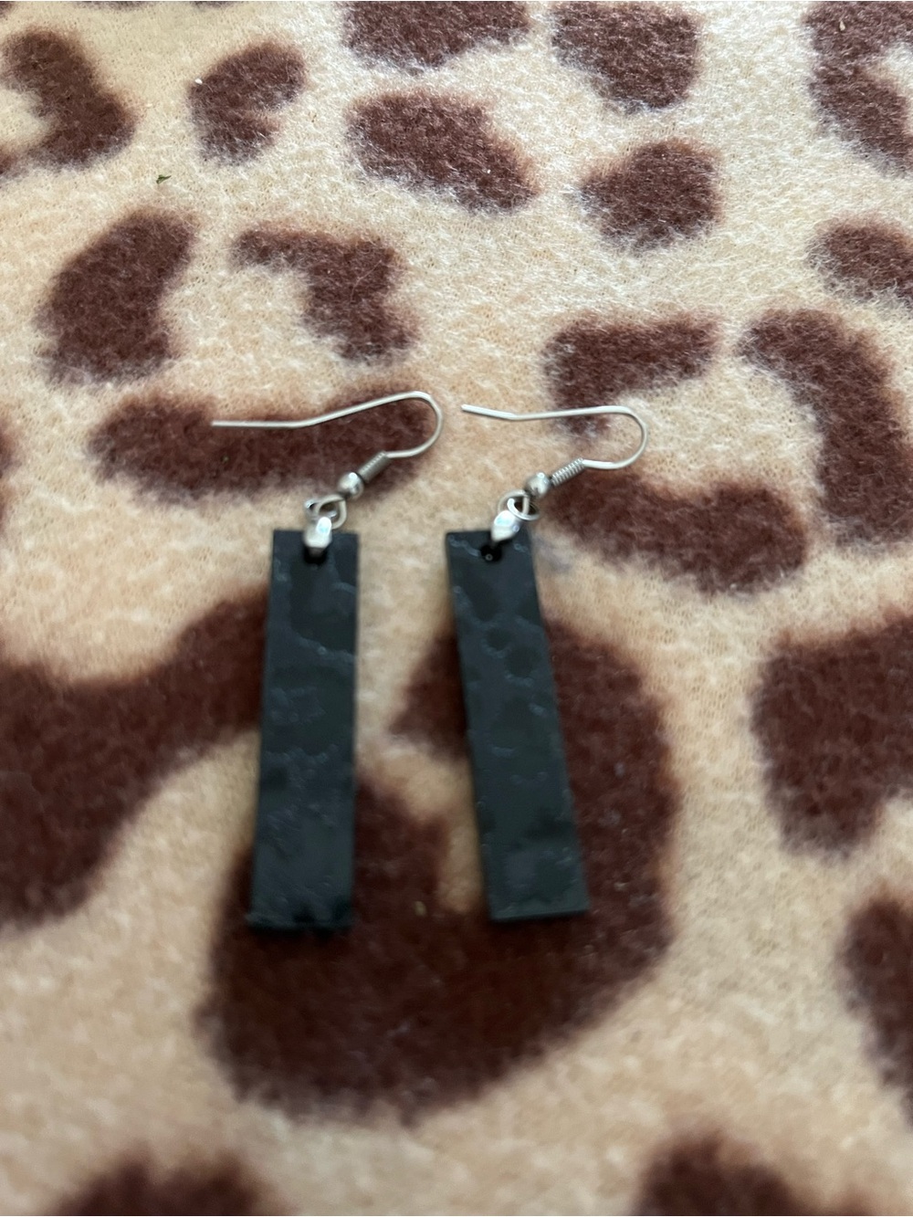 Black cheetah design Rectangle Dangle Earrings - Women Jewelry